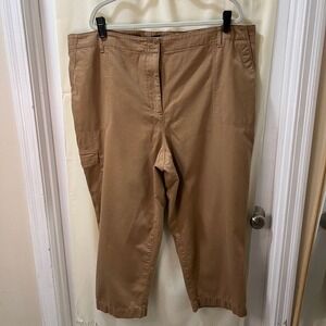 Talbots Supersoft Cargo Pants Casual Comfort Khaki Chino Trousers 24W‎ Plus Size